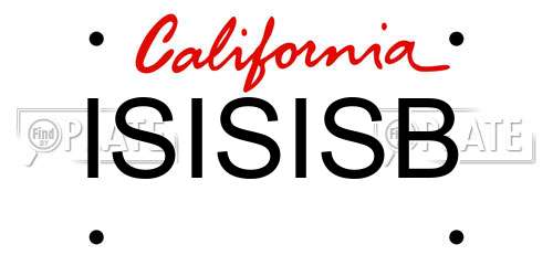 ISISISB California License Plate