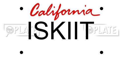 ISKIIT California License Plate