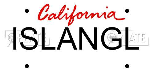 ISLANGL California License Plate