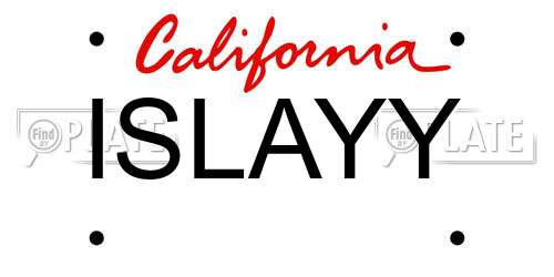 ISLAYY California License Plate