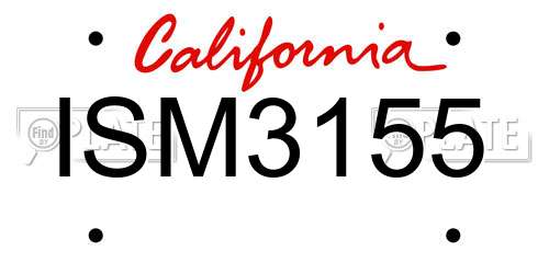 ISM3155 California License Plate