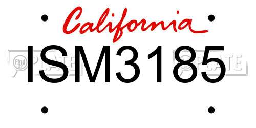 ISM3185 California License Plate
