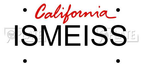ISMEISS California License Plate