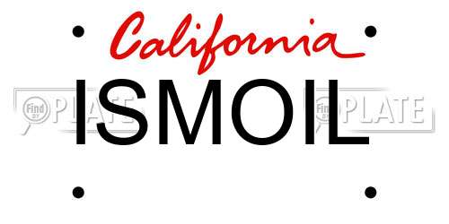 ISMOIL California License Plate