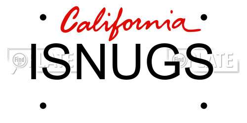 ISNUGS California License Plate