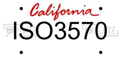 ISO3570 California License Plate