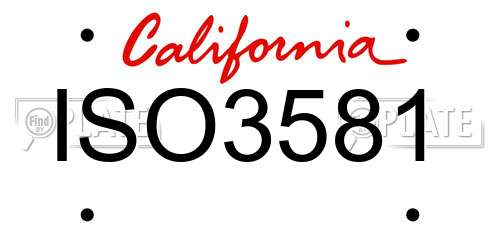 ISO3581 California License Plate