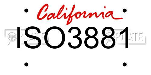 ISO3881 California License Plate