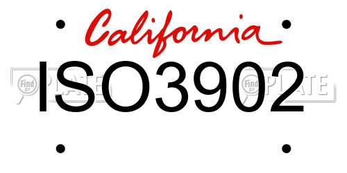 ISO3902 California License Plate