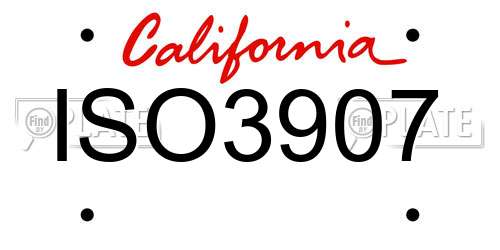 ISO3907 California License Plate