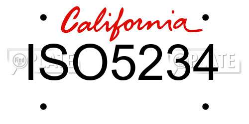 ISO5234 California License Plate