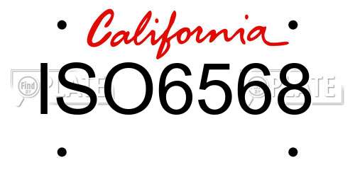 ISO6568 California License Plate