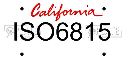 ISO6815 California License Plate