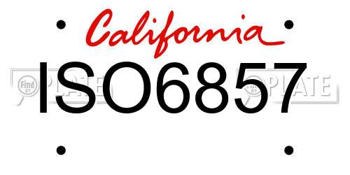 ISO6857 California License Plate