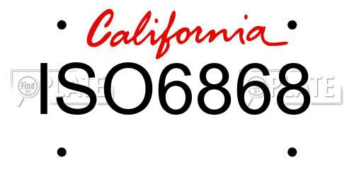 ISO6868 California License Plate