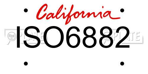 ISO6882 California License Plate