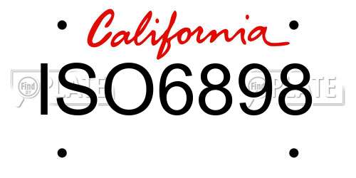 ISO6898 California License Plate