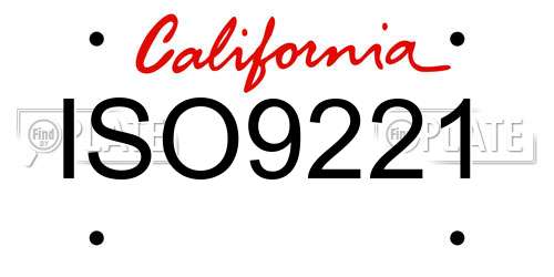 ISO9221 California License Plate