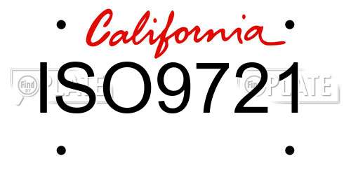 ISO9721 California License Plate