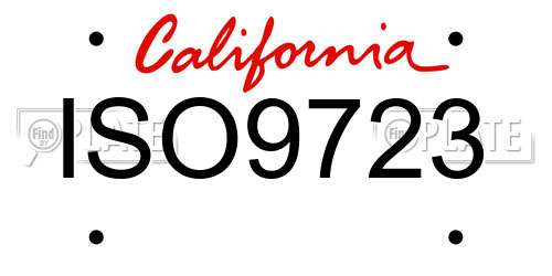 ISO9723 California License Plate