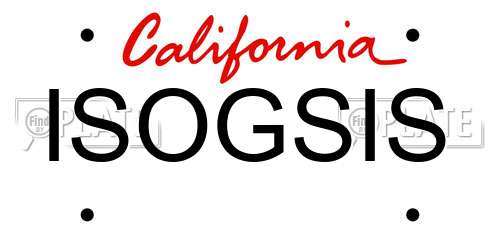 ISOGSIS California License Plate