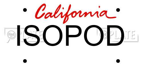 ISOPOD California License Plate