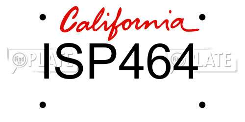 ISP464 California License Plate