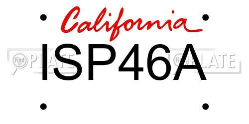 ISP46A California License Plate
