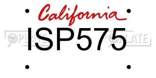 ISP575 California License Plate