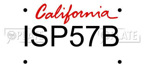 ISP57B California License Plate