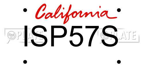 ISP57S California License Plate
