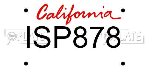 ISP878 California License Plate