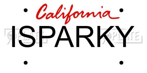 ISPARKY California License Plate
