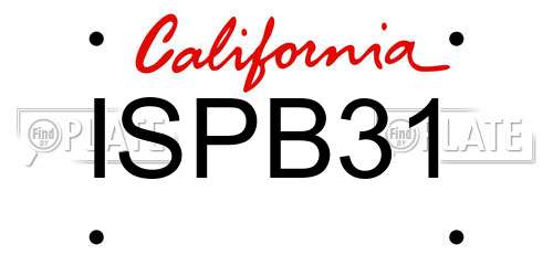 ISPB31 California License Plate