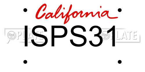 ISPS31 California License Plate
