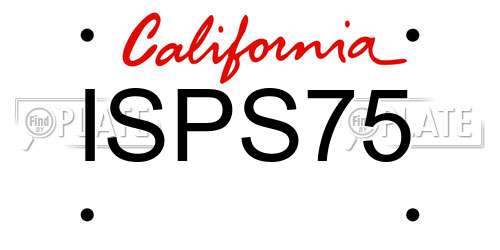 ISPS75 California License Plate