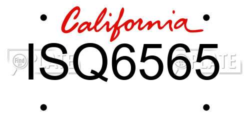 ISQ6565 California License Plate