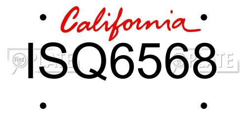 ISQ6568 California License Plate