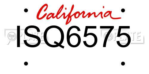 ISQ6575 California License Plate