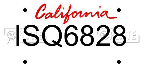 ISQ6828 California License Plate