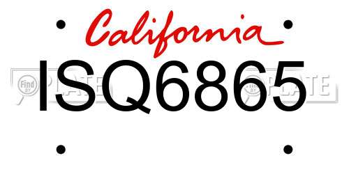 ISQ6865 California License Plate