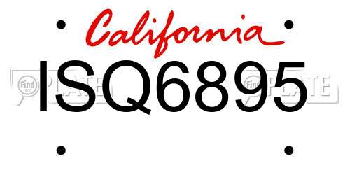 ISQ6895 California License Plate