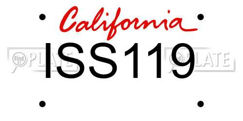 ISS119 California License Plate