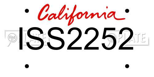 ISS2252 California License Plate