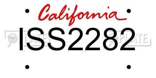 ISS2282 California License Plate