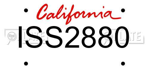 ISS2880 California License Plate