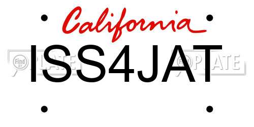 ISS4JAT California License Plate