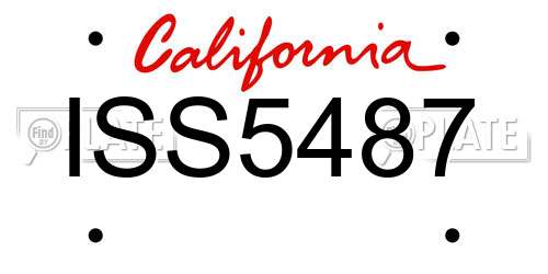 ISS5487 California License Plate