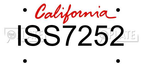 ISS7252 California License Plate