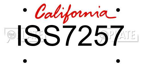 ISS7257 California License Plate